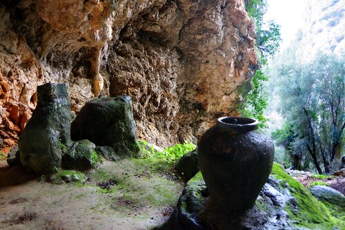 Cova de ses Alfabies cave with its strange earthenware jars