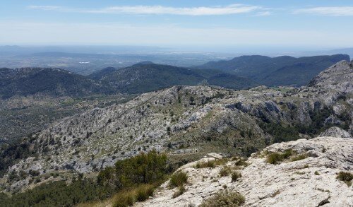 Aussicht vom Gipfel L'Ofre nach Palma