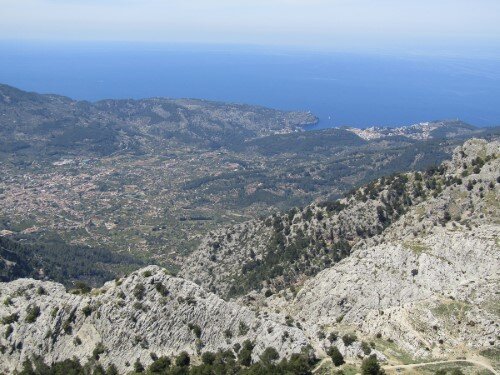 Aussicht vom Gipfel L'Ofre nach Soller