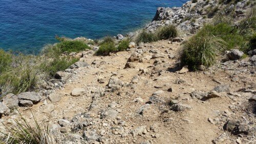 Giro en las costa hacia la playa Coll Baix